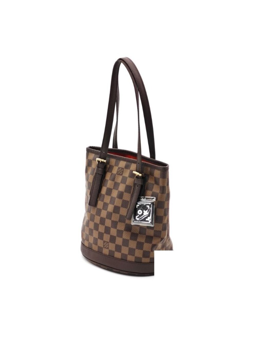 Louis Vuitton Marais Damier Ebene Tote Bag Leather